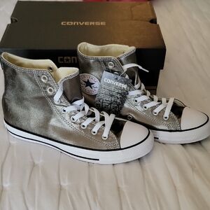 Converse GUNMETAL Silver/Grey High-Top Sneakers